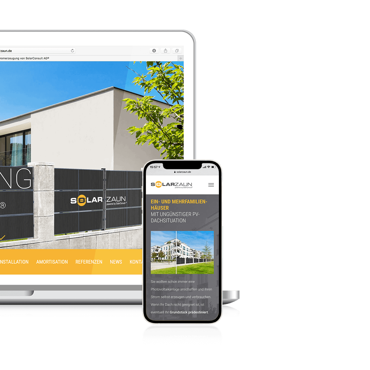 Agentur-Referenzen SolarZaun WordPress Produktlaunch Microsite